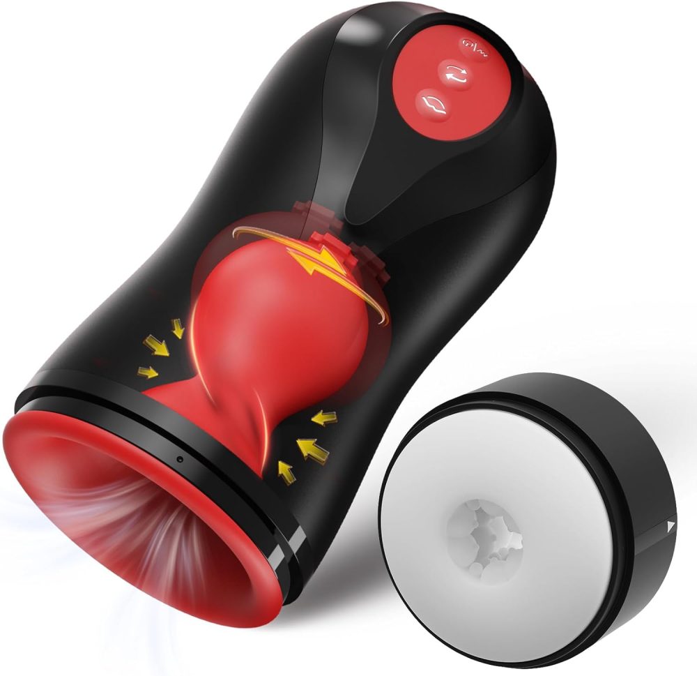 Male Masturbator Penis Pump - Male Sex Toys for Men with 3 Swirling 5 Tightening 10 Vibration Modes Sucking Penis Training Vibrator Glans Trainer Adult Toys Mens Sex Toys Enlargers
