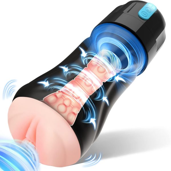 Male Adult Sex Toys for Men,  Sucking Male Masturbator Penis Pump with 10 Vibration & 5 Suction, er Soft  Channel Vibrating Hands Free Male Masturbators Cup Men Sex Toy Machine