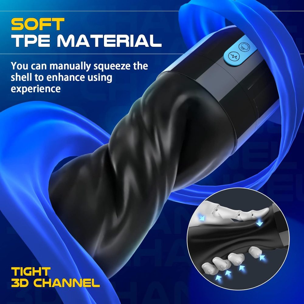Male Adult Sex Toys for Men,  Sucking Male Masturbator Penis Pump with 10 Vibration & 5 Suction, er Soft  Channel Vibrating Hands Free Male Masturbators Cup Men Sex Toy Machine - Image 2