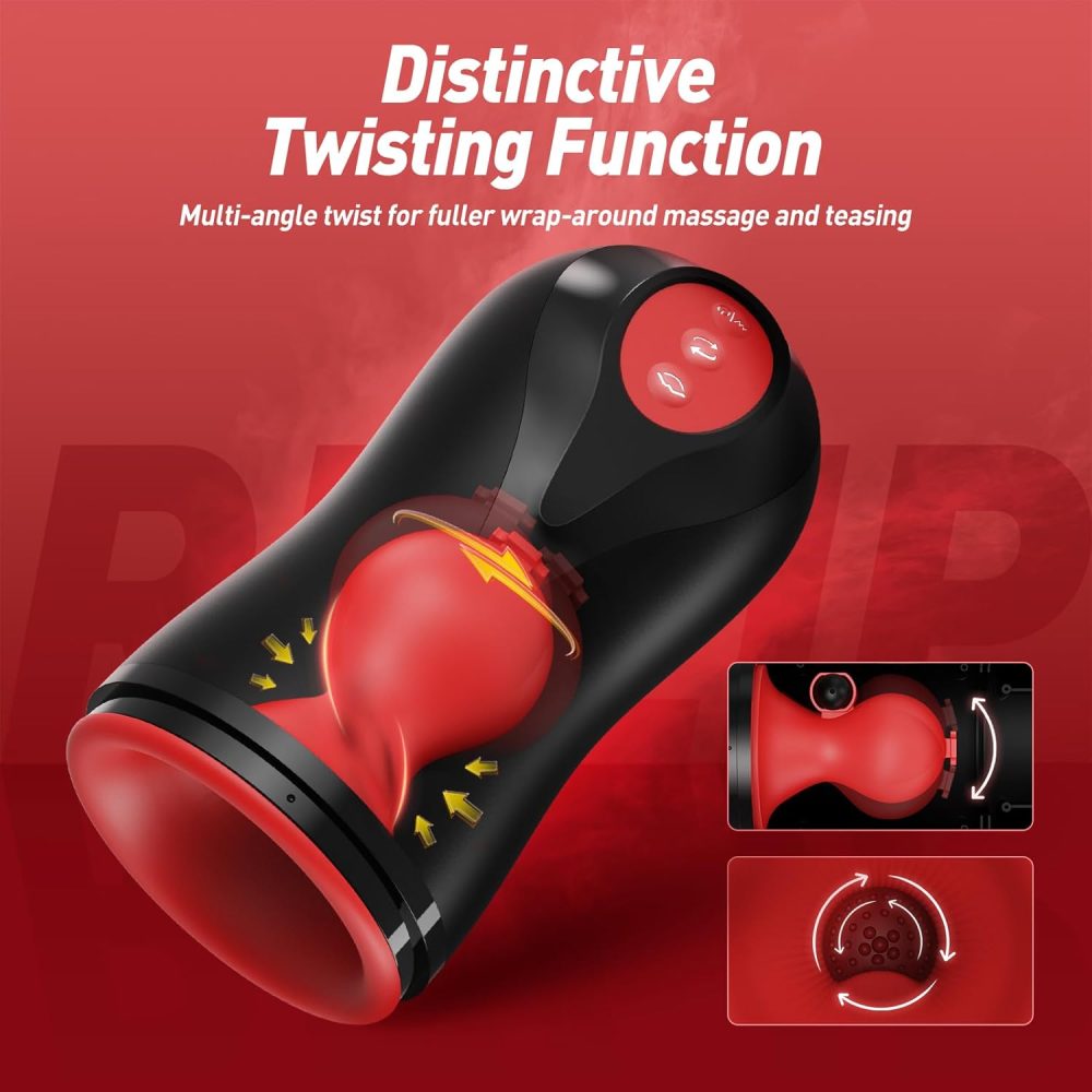 Male Masturbator Penis Pump - Male Sex Toys for Men with 3 Swirling 5 Tightening 10 Vibration Modes Sucking Penis Training Vibrator Glans Trainer Adult Toys Mens Sex Toys Enlargers - Image 2