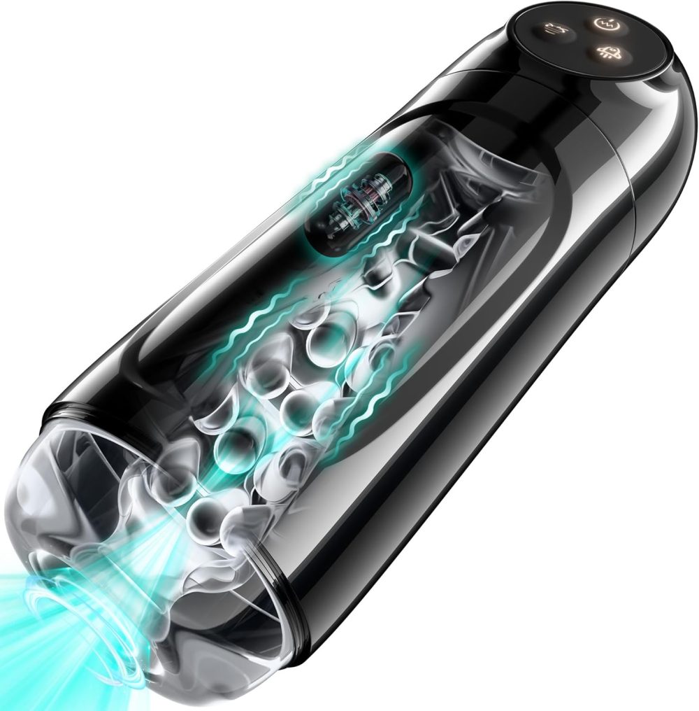 Male Masturbator Sex Toys for Men, Penis Pump with 10 Sucking & Vibrating Modes, Mens Sex Toys with 3D Realistic Textured, Blowjob Adult Toy Male Vibrator Adult Toys for Men