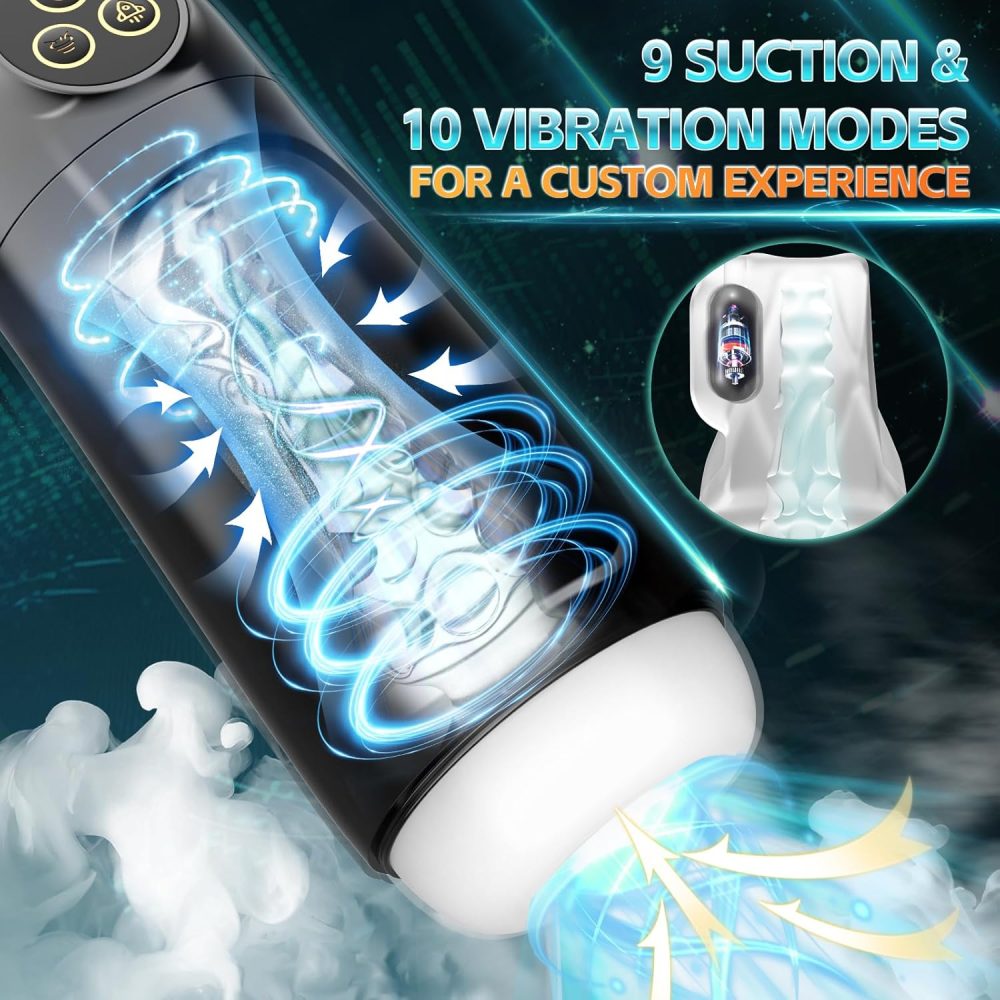 Male Masturbator Sex Toys for Men, Penis Pump with 10 Sucking & Vibrating Modes, Mens Sex Toys with 3D Realistic Textured, Blowjob Adult Toy Male Vibrator Adult Toys for Men - Image 2