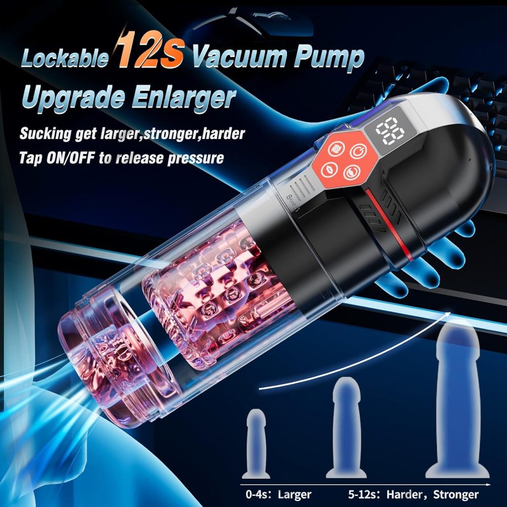 Male Masturbator Penis Pump - Male Sex Toys for Men with Upgrade Vacuum Pump & 7 Thrusting Rotating Vibrating Sucking Licking  Adult Toys Mens Sex Toys Pumps & Enlargers - Image 2