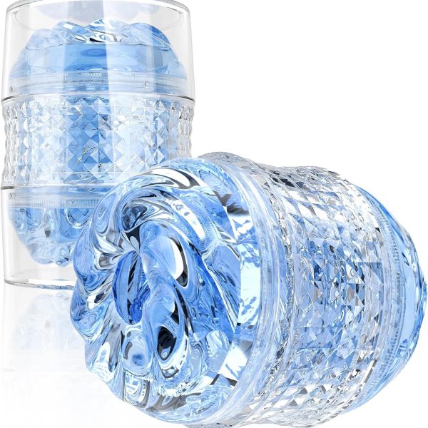 Spiral Motion Male Masturbator Adult Sex Toys for Men - Manual Sucking Stroker Realistic Pocket Pussy for Men Masturbation Sleeve, Open Ended Crystal Blowjob Sex Toy,  Pocket Pussies Penis Toys